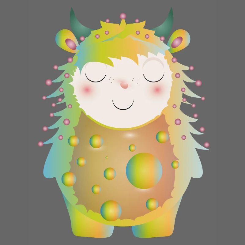 Monstre pastel mignon avec des cornes