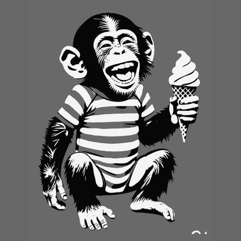 Singe ludique avec design de crème glacée