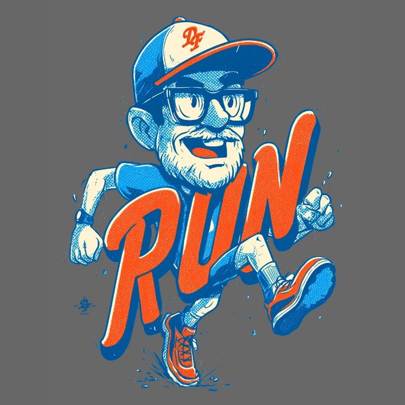 Funny runner with RUN lettering