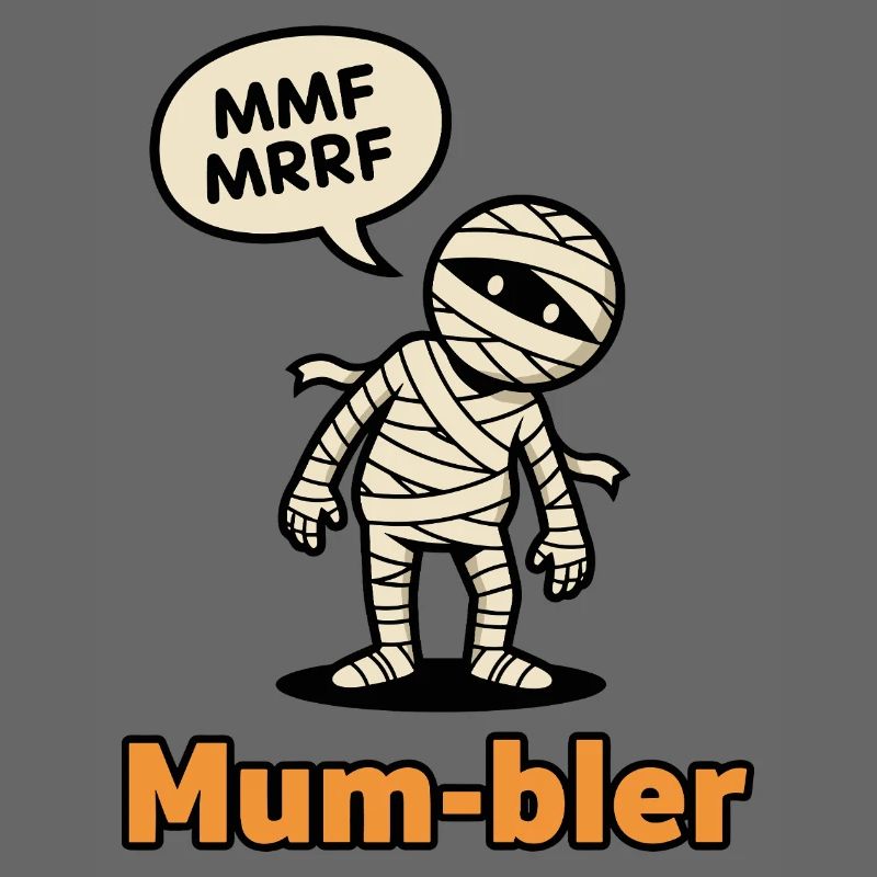 Mummy Character with Speech Bubble