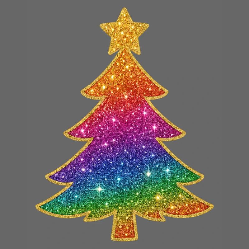 Regenbogen Glitzer Tannenbaum