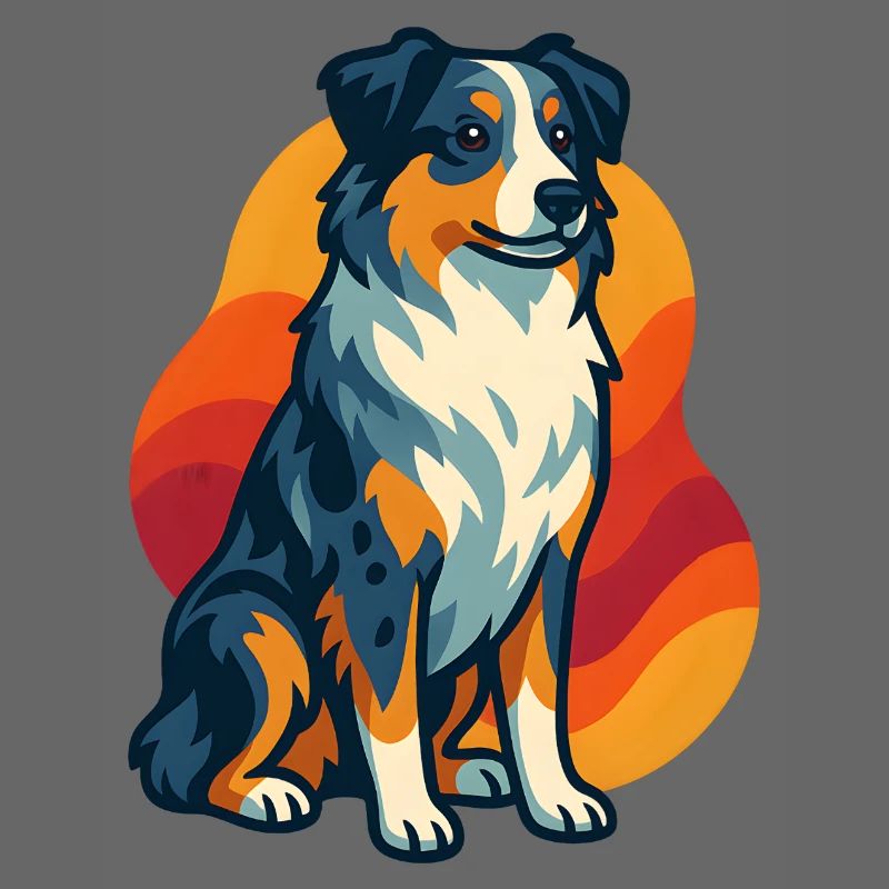 Sunset Australian Shepherd Dog