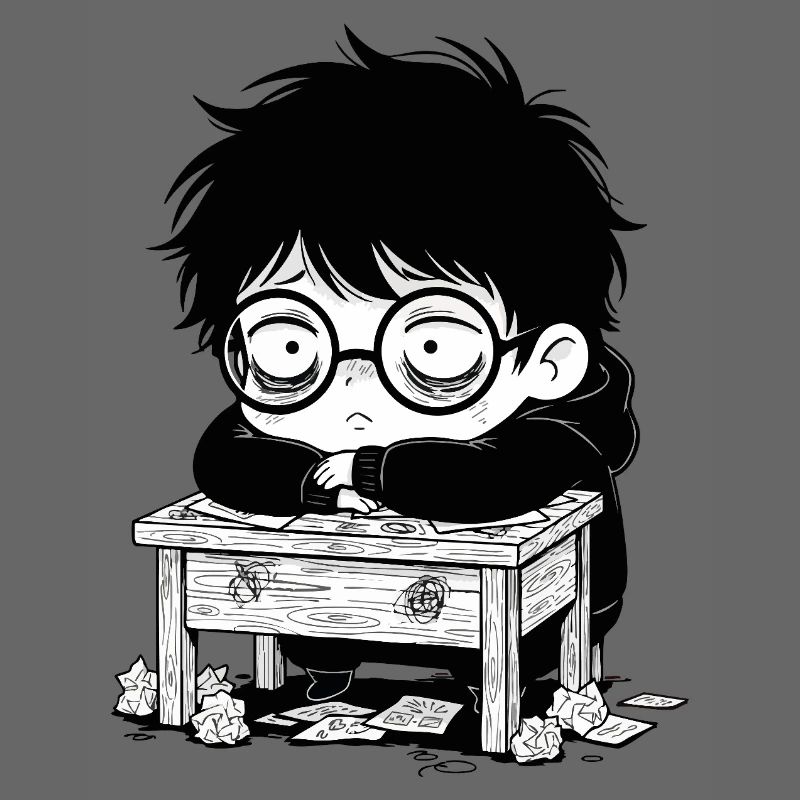 Student Burnout Office Blank Stare