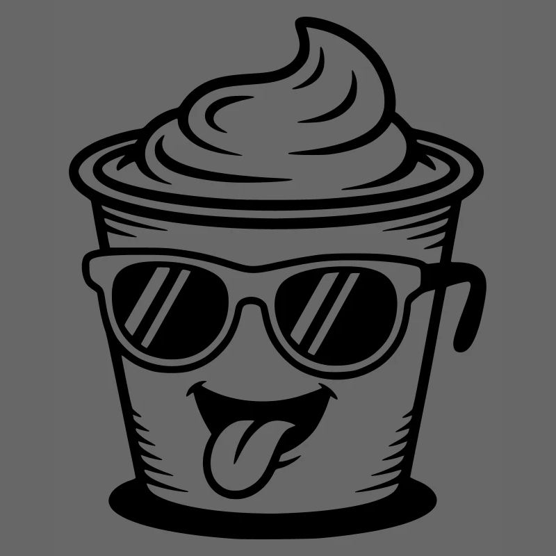 Tasses, crème, yaourt, crème, glace (couleur variable)