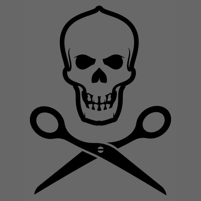 Totenkopf mit Schere