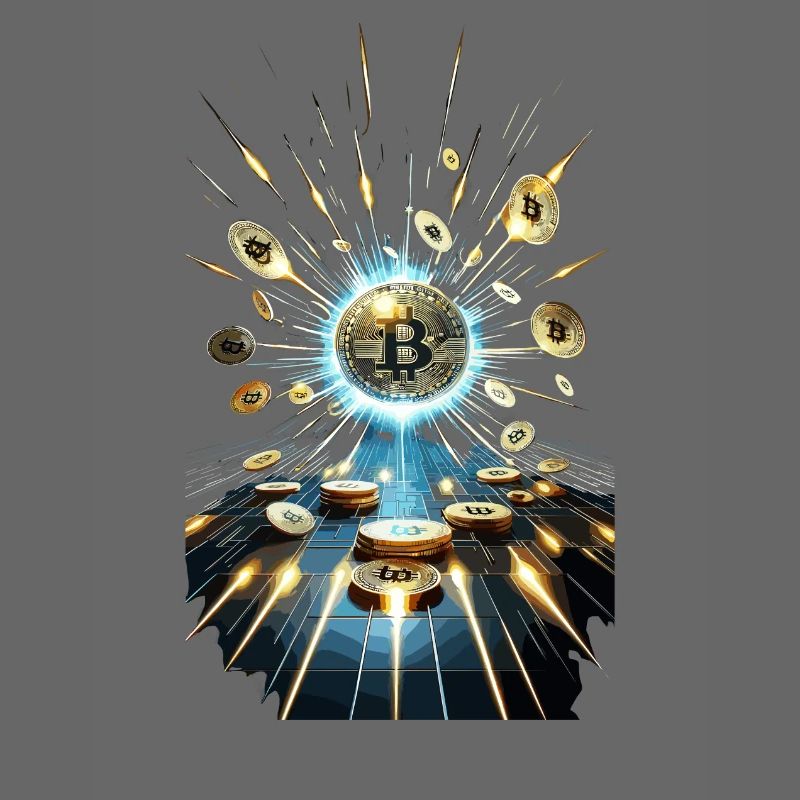 Bitcoin Explosion Conception d’art numérique