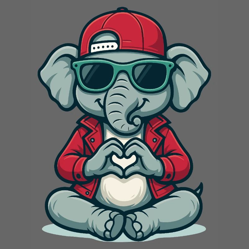 Herz-Elefant mit Style