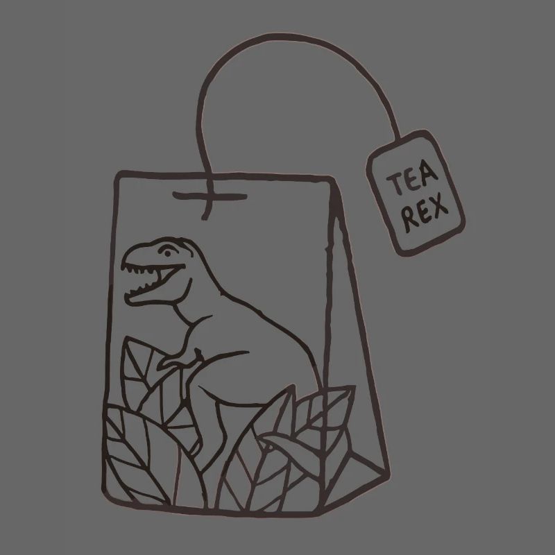 Conception de sachet de thé dinosaure