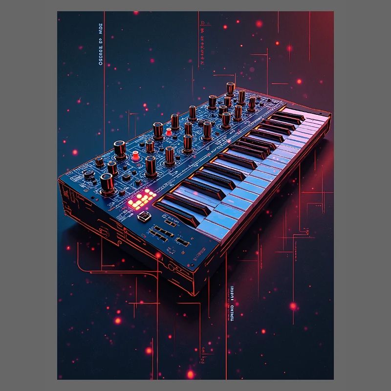 Futuristic Synthwave Music Console