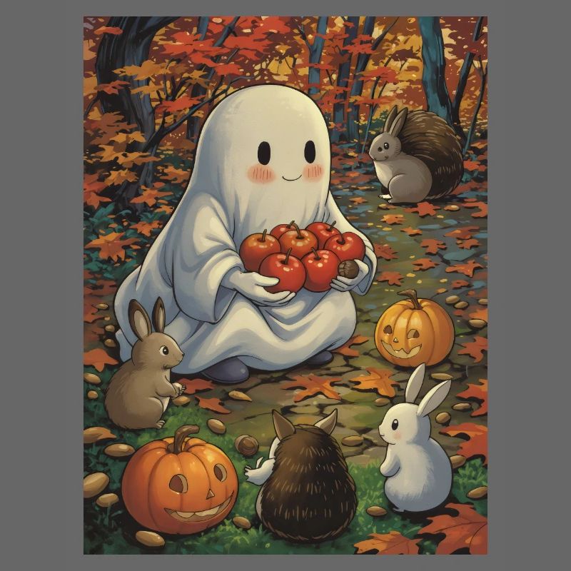 Süßer Halloween Geist im Herbst