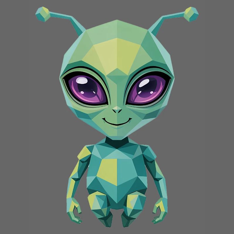 Alien - Cool Low Poly  Logo