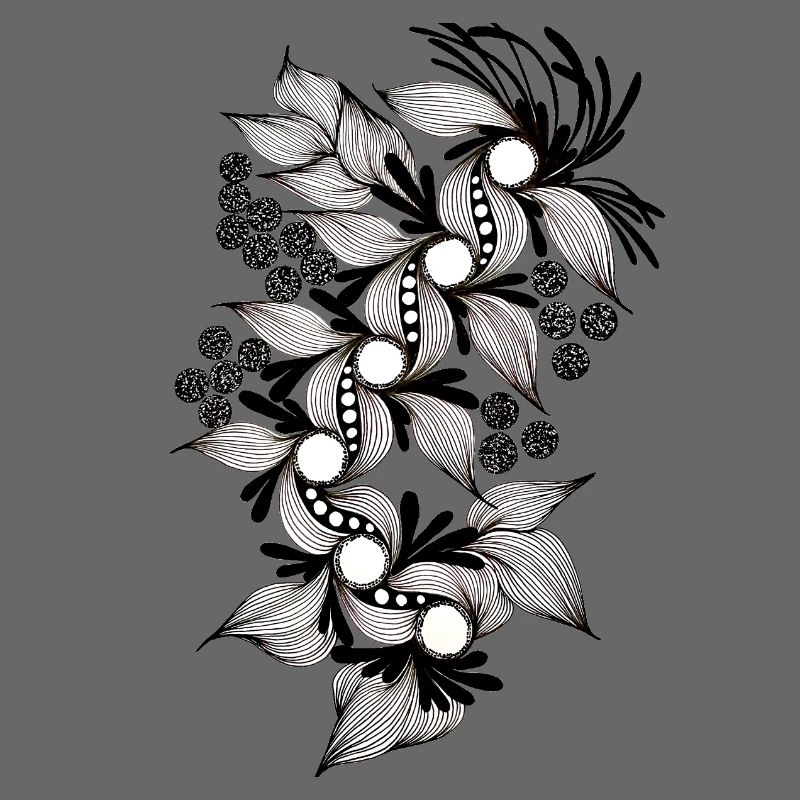 Black and White Flower Spiral