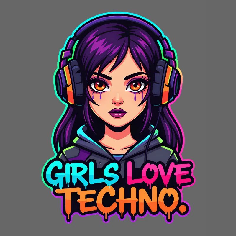 Techno Neon Mädchen