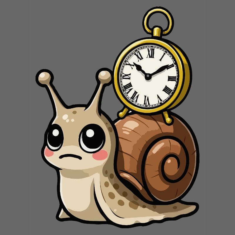 Snail with clock on shell