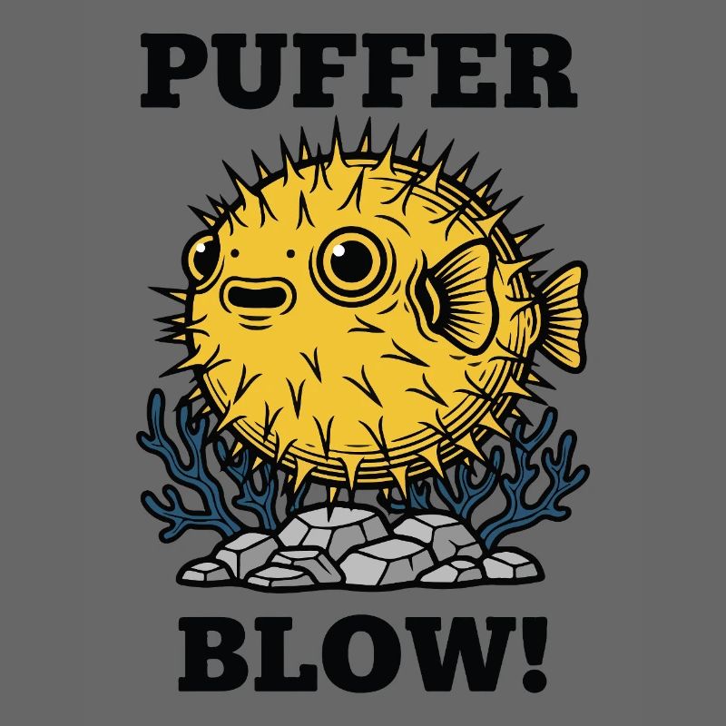 Humor Fish Globe Puffer Blow