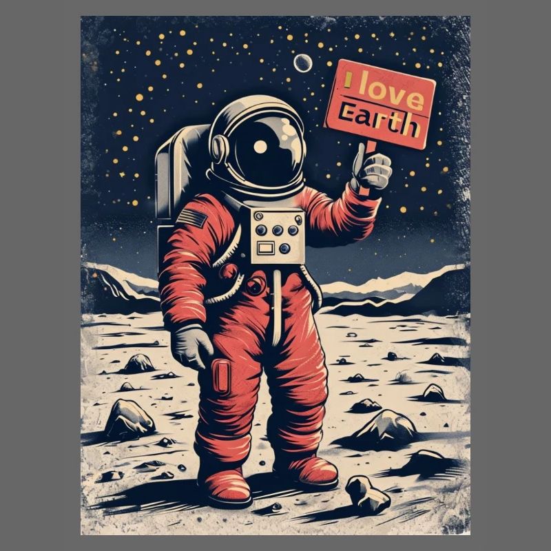 Astronaut mit Botschaft