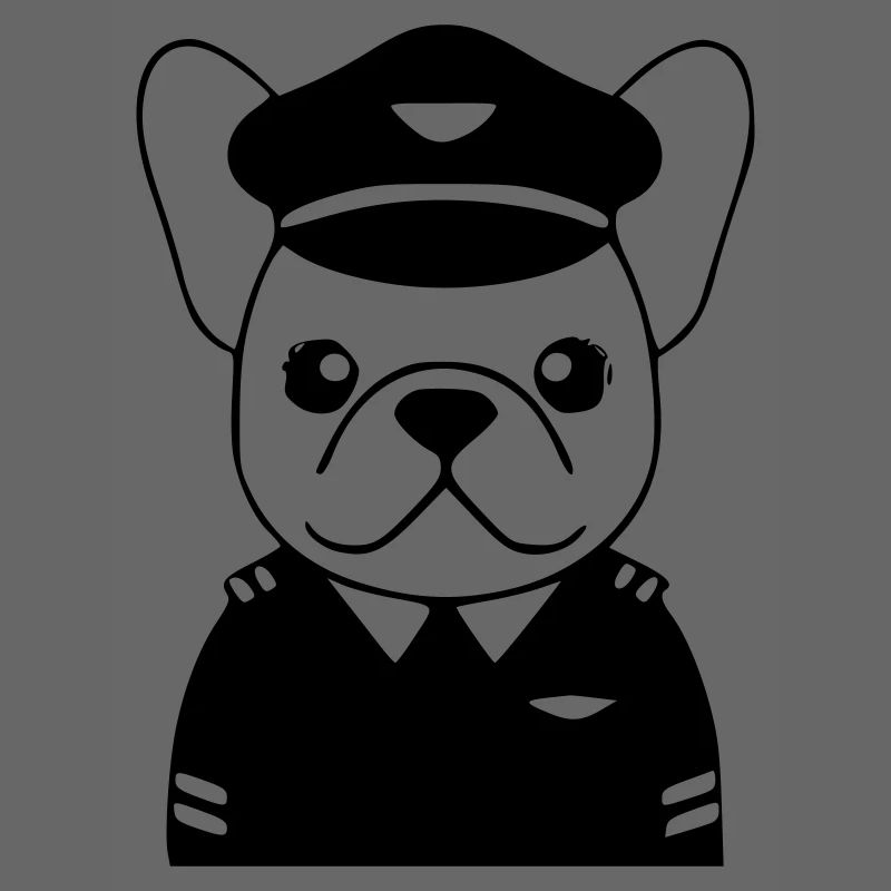 Frenchie Pilot Uniform Schwarz