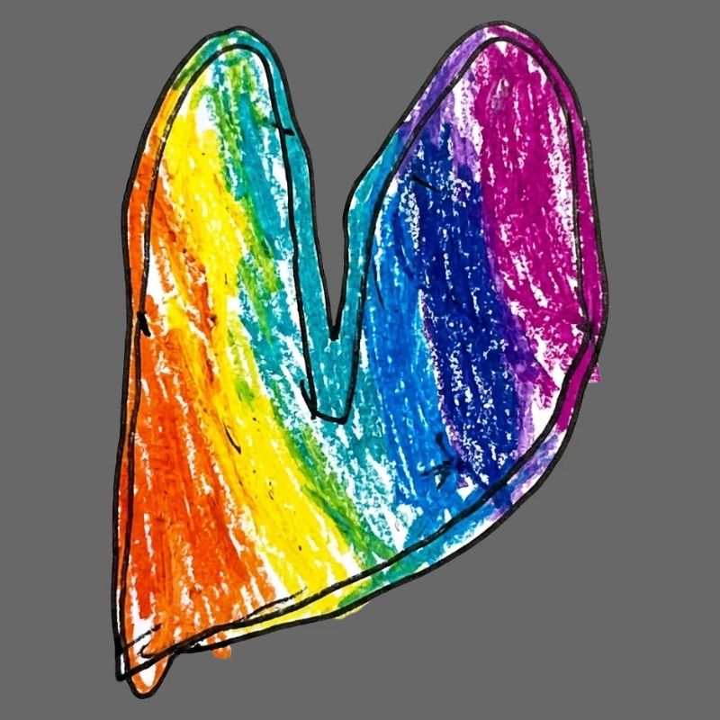 Regenbogen Herz Wachskreide