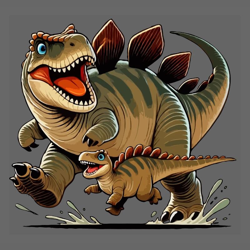 Ankylosaurus Mutter und Kind beim Herumtollen