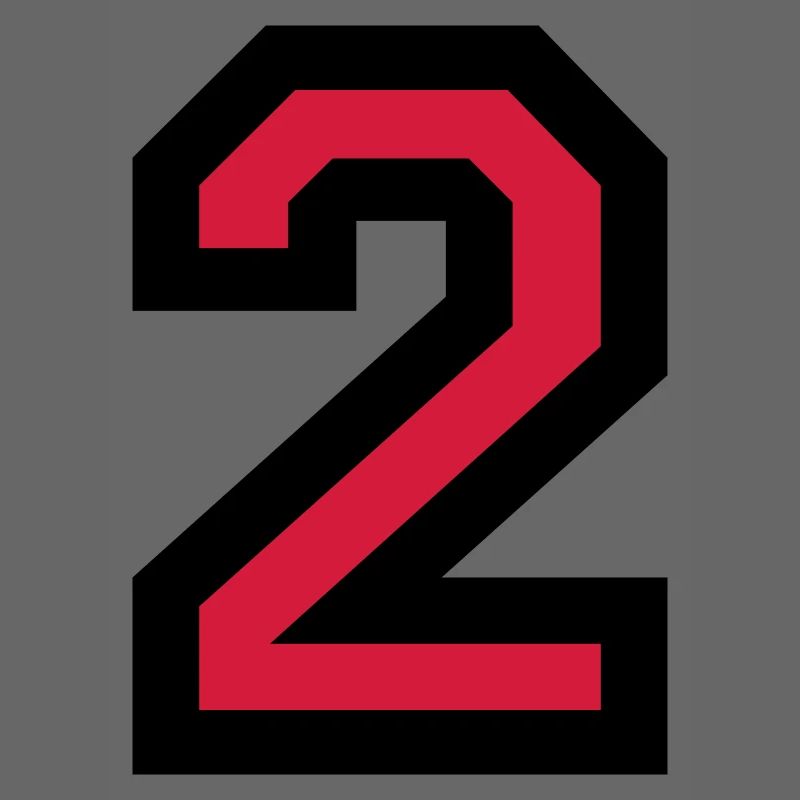 Zahl 2 - Nummer 2 (Rot) Nr. 2