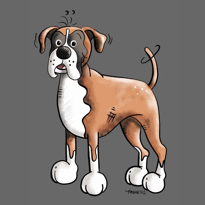 Lustiger Deutscher Boxer