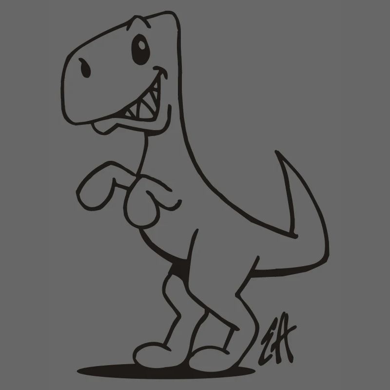 Smiling T-Rex einfarbiges Design