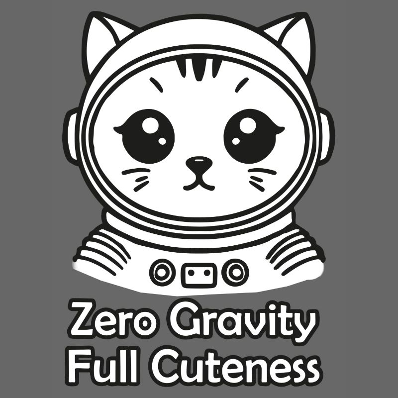 Chat de l’espace - Gravité zéro, design entièrement mignon