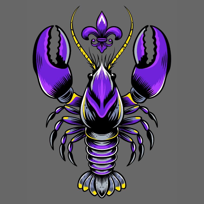 Mardi Gras Languste mit Fleur-de-Lis Design