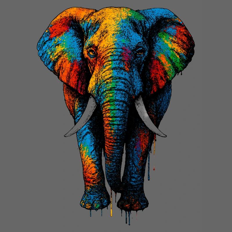 Bunter Elefant Regenbogen