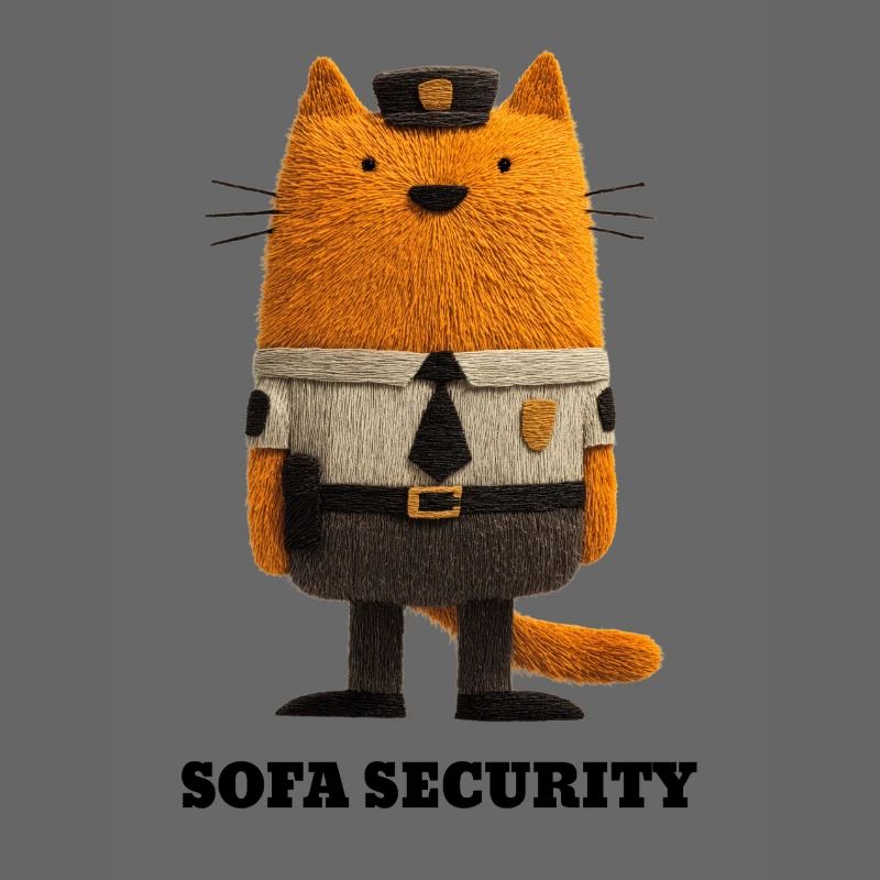 Chat au look de sécurité - Canapé Sécurité