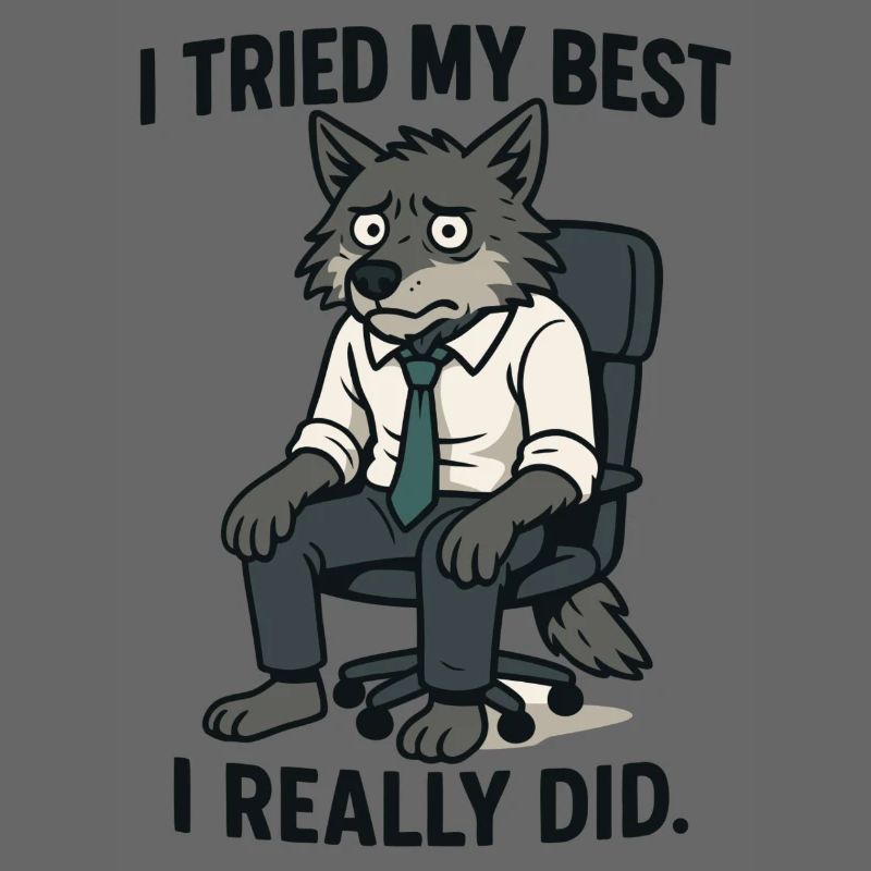 Loup de bureau avec cravate