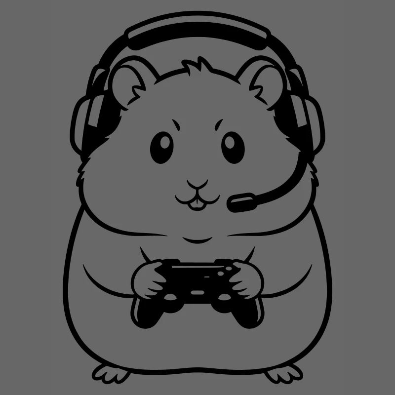 Gamer Hamster Controller Outline