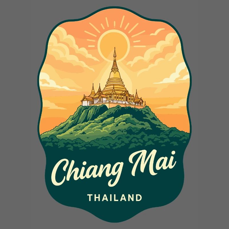 Chiang Mai Doi Suthep Retro-Reiseabzeichen