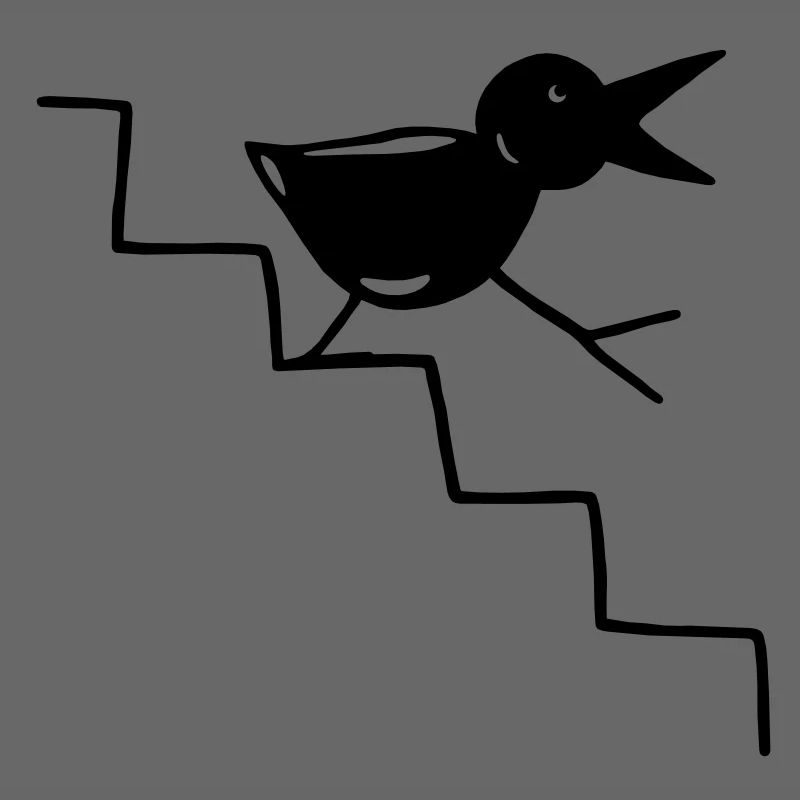 Vogel geht die Treppe runter
