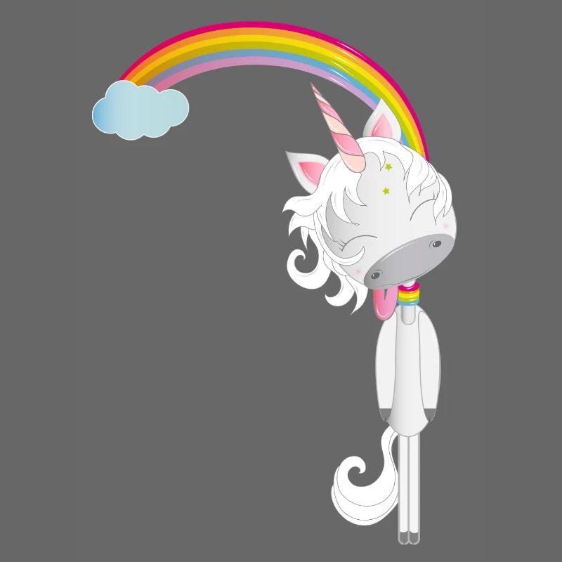 Unicorn hangs on the rainbow