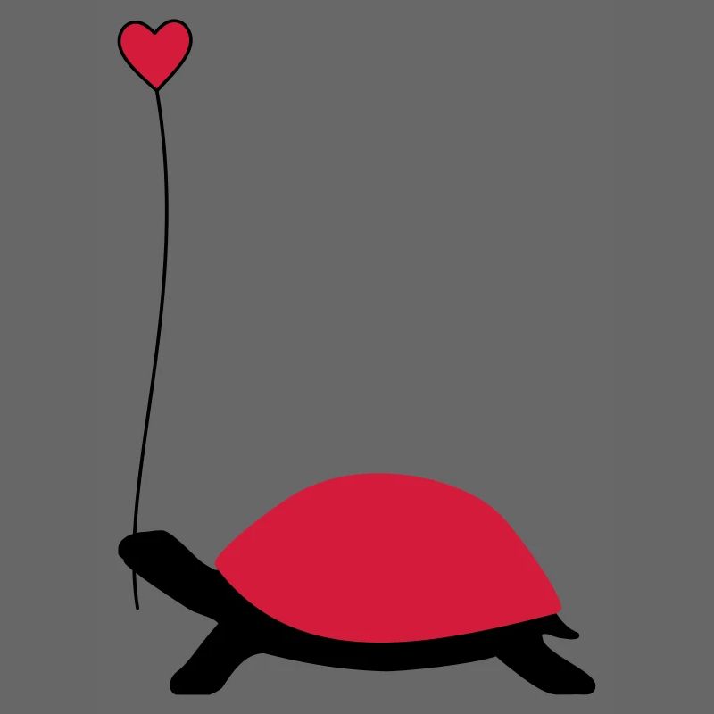 Schildkröte mit Luftballon Herz Liebe
