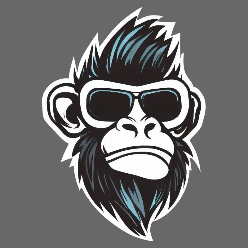Cool monkey - rock and roll avec des lunettes de soleil