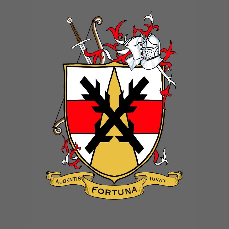 Fortuna Wappen Schild mit Helm