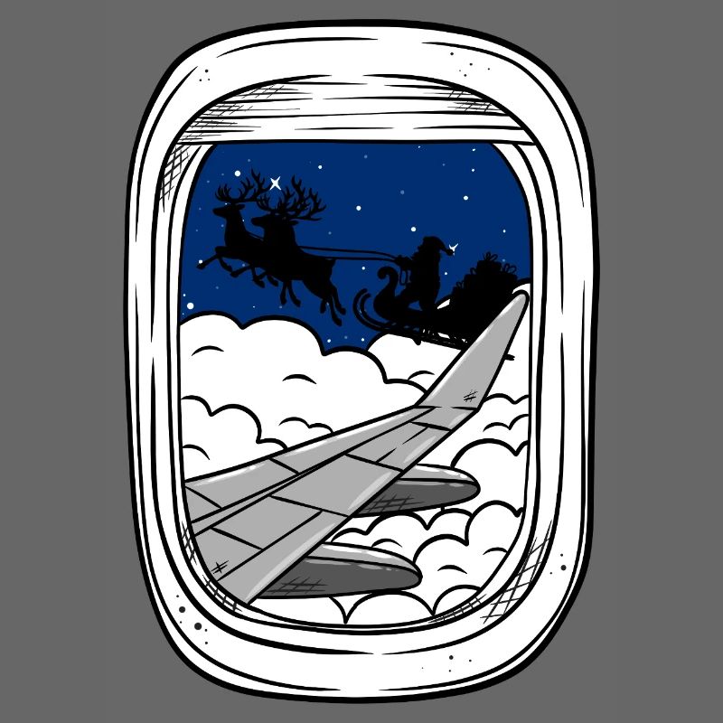 Night Flight Over Clouds Christmas Sleigh