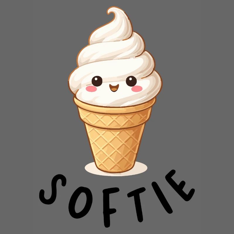 Kawaii Eiscreme auf Waffel