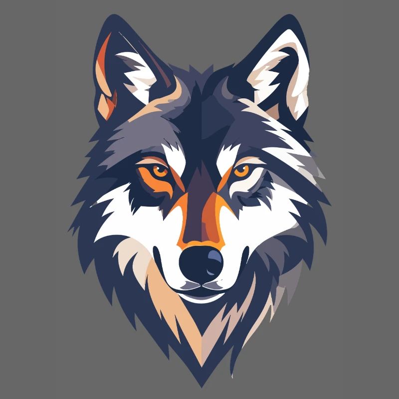 Wolf Head Illustration Strong Cool Wolf Motif
