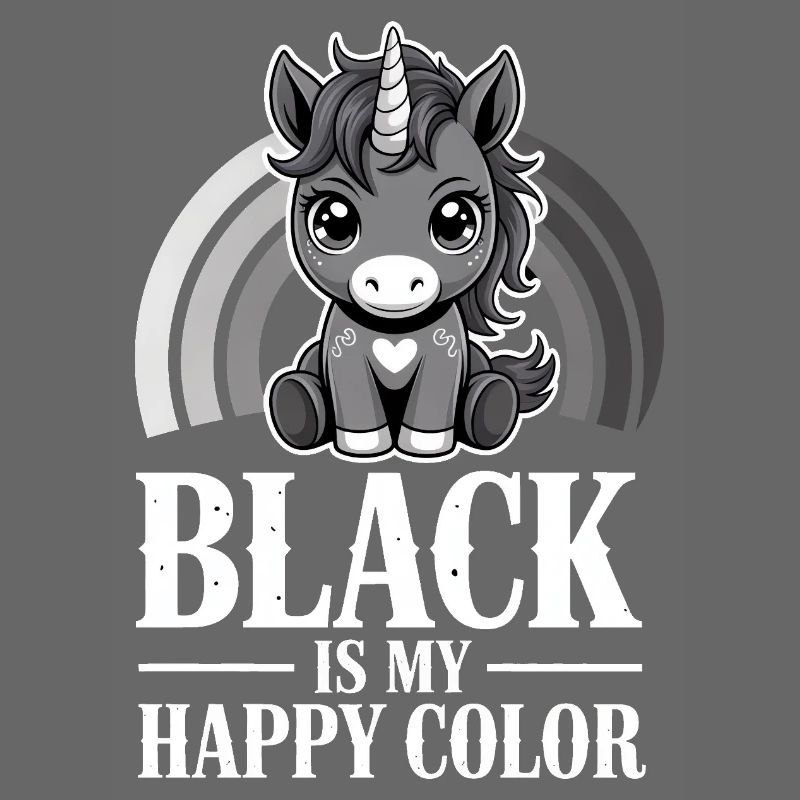 Licorne Glow : Le noir est ma couleur joyeuse