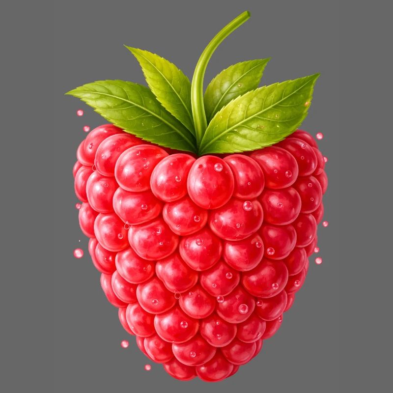 Frische Himbeere mit Blättern