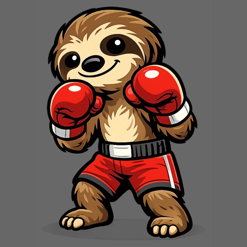Boxendes Faultier Boxkampf