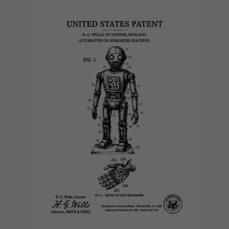 Humanoid Robot Patent – Vintage Technical Board