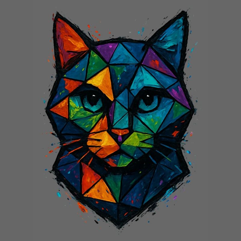 Cat Low Poly – geometrisches Mesh-Polygon-Kunstdesign