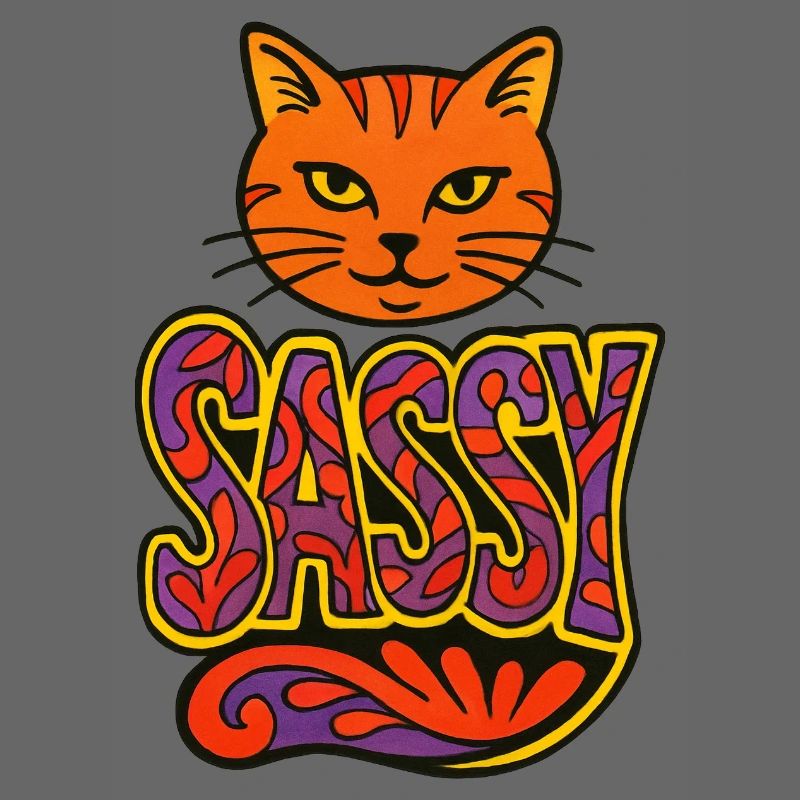 Sassy Cat Psychedelic Script