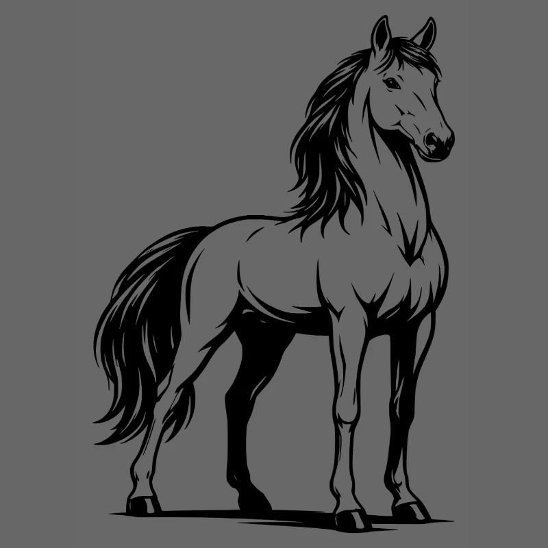 Pferd_stehend_Schwarz