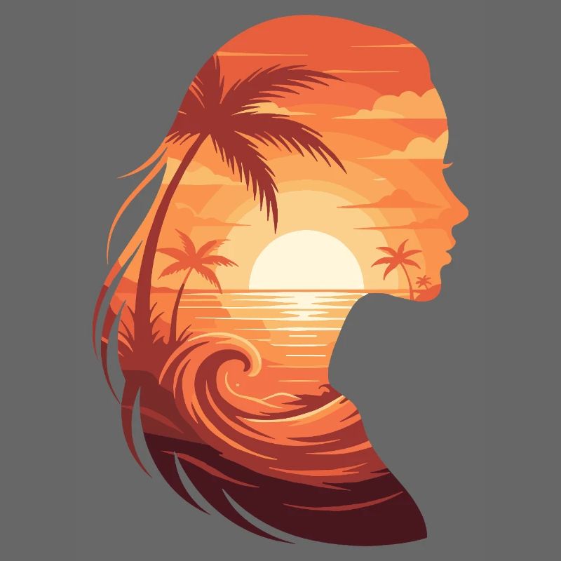 Sunset silhouette profile