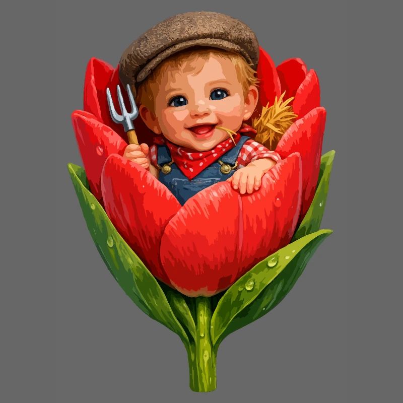Bébé dans Tulip Bud